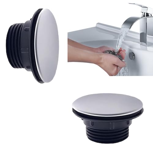 2 Pack Kitchen Faucet Hole Covers, Stainless Steel Sink Hole Plate Plug Covers, Blank Metal Plugs for Dia 1.2 to 1.6 inch (45mm)