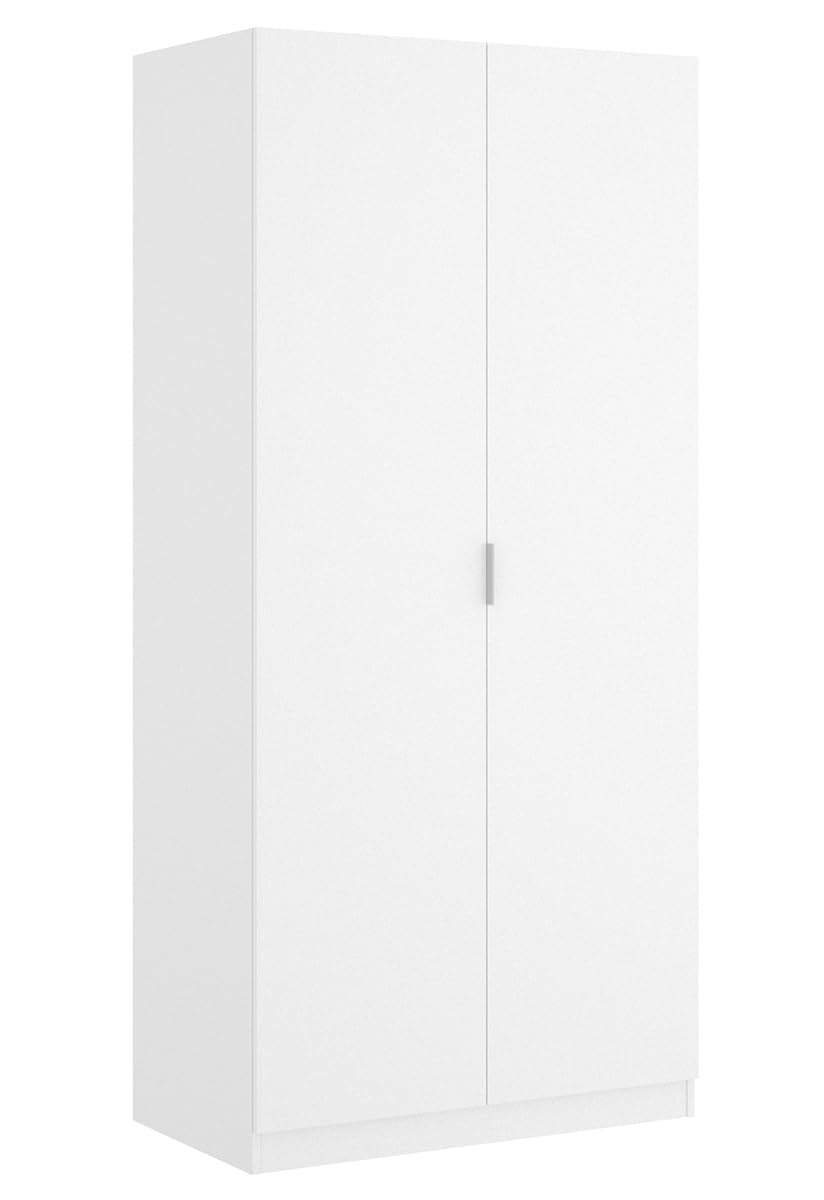 PEGANE Ensemble Chambre Enfant avec Couchage 90 x 190 cm Coloris Imitation lamelles, Blanc