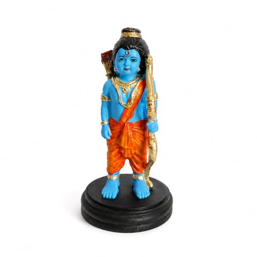 Image of eCraftIndia Lord Ram Idol for Car Dashboard Decorative Mini Showpiece for Home Temple Office Desk Spiritual Gift Compact Hindu God Murti for Vastu Dashboard Accessories