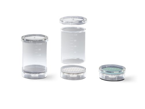 Image of Sartorius Biosart 16401-47-06-VWMK Fixed Membrane Filtration Monitor, White Cellulose Nitrate Membrane with Black Grid, Sterile, 100ml Volume, 0.45m Pore Size (Pack of 48)