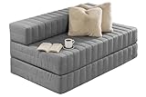 Traumnacht Doppelgästematratze / Schlafsofa, 3-Sitzer Gästesofa mit Schlaffunktion, Liegefläche ca. 140 x200 cm, grau