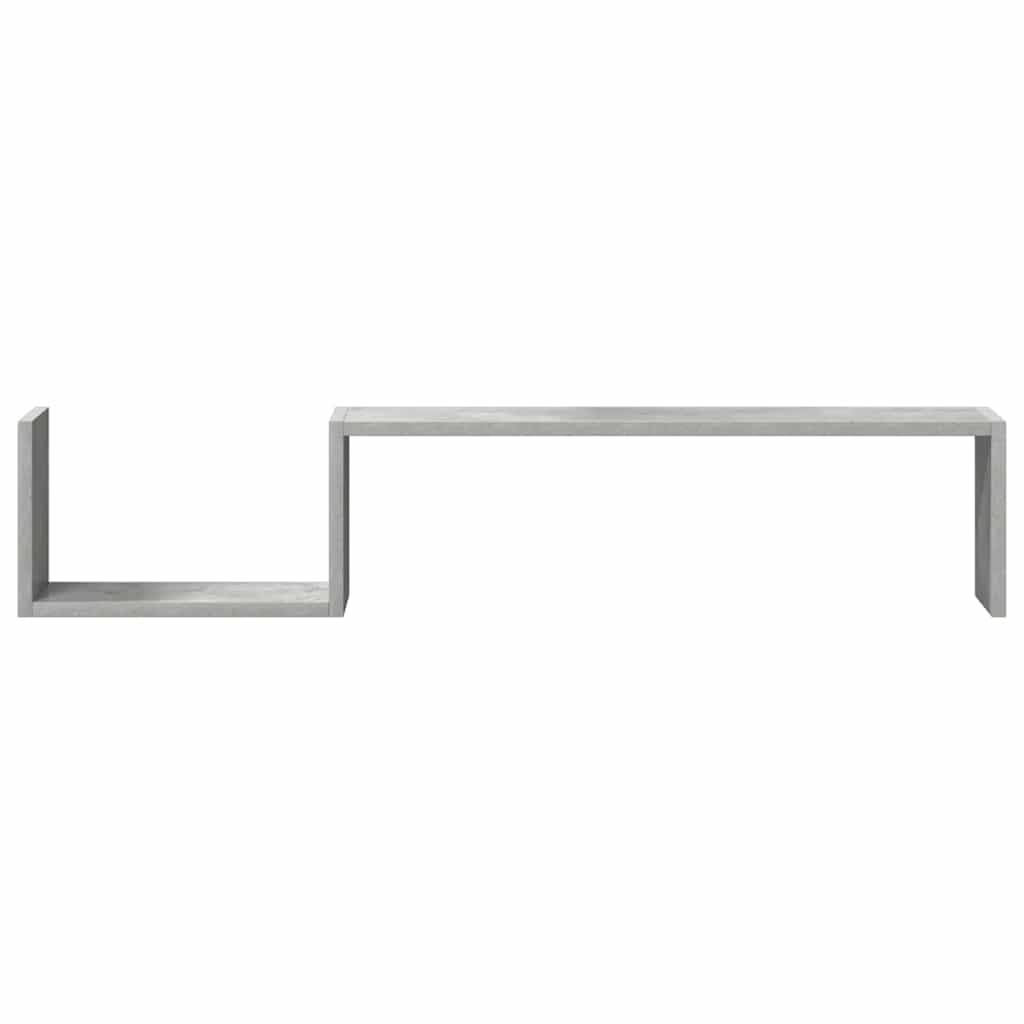vidaXL Mensole Parete 2pz Grigio Cemento 100x15x20cm Legno Multistrato