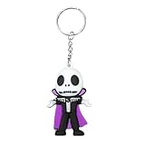 BDZMC Ghost Face Car Keychain, Metal Halloween Keychain, Skull Key Fob with Key Ring, Cool Car Decorations (Style 5)