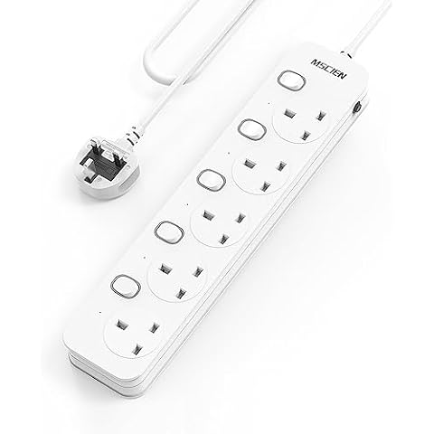 Mscien 3M 5 Way Extension Lead with Switches Cover