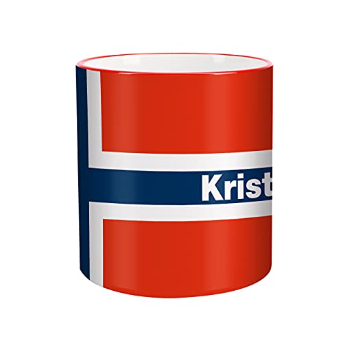Herz & Heim® Tasse mit Wunschnamen und Flagge - Norwegen -
