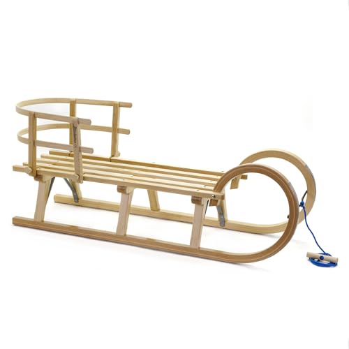 Holzfee Hörnerrodel Baran S 120 mit Schlittenlehne Hörnerschlitten...