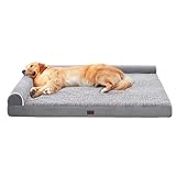 WESTERN HOME Orthopedic Dog Beds Big Large Sized Dog, Pet Sofa Bed with Removable Washable Cover, Egg Foam Support, Bolster Cushion for Comfortable Sleep, Waterproof Lining and Non-Slip Bottom