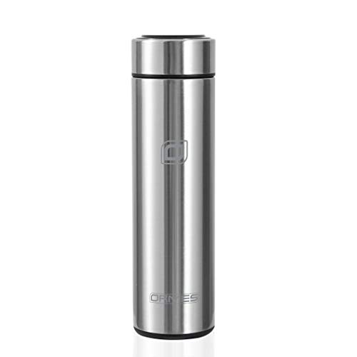 ORMES Intelligent Temperature Display Vacuum Insulated Water BottleLeak ProofStainless Steel Coffee Thermos LCd Touch Screen Travel Mug BPA-free17OZ -Inside a Gift Box Black2