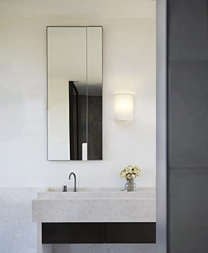 Yosoan Wandleuchte mit Halbkreis Stoffschirme Wandlampe Lampe Wandleuchten mit E27 für Spiegel, Wohnzimmer, Schlafzimmer und Treppe (1 Stk mit weiß Stoffschirme)