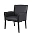 Boss Office Products Executive Box Arm Chair with Mahogany Finish in Black, 25.5