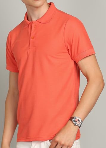 Image of INKKR Men's Polo Neck Half Sleeve Solid T-Shirts