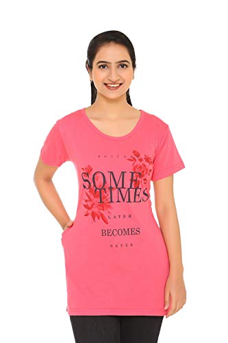 Image of In Love Women's Plus Size Longline T-Shirt with Side Pocket, 3 /4 Sleeve, Crew Neck