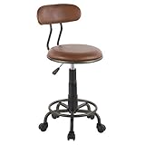 LumiSource Swift Industrial Task Chair, Brown/Antique Metal