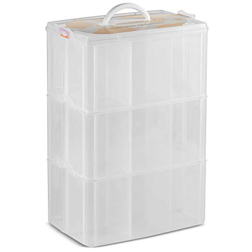 LifeSmart Medium Size Christmas Ornaments Storage Stackable Compatible with Lego Dimensions, Characters, LOL Dolls and More