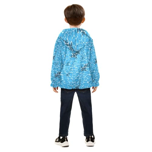 Fish Silhouette in Water Girls Fleece Jacket Girls Fall Jacket Girls Zip Up Hoodie Girls Sherpa Jacket 2-10T4