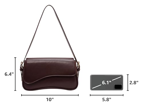 Image of Amszke Shoulder Bag for Women Y2K Crossbody Purse PU Leather Underarm Handbag 2 Adjustable Strap for Daily Commute Travel