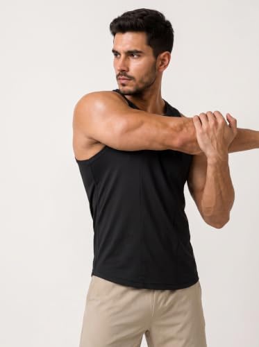 Image of CHKOKKO Men's Workout Gym T-Shirt Lightweight Sleeveless T-Shirt