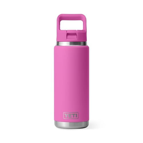 Image of YETI Rambler 26 oz Bottle, Vacuum Insulated, Stainless Steel with Color Matching Straw Cap