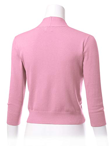 Image of Allsense Women's 3 /4 Sleeve Cropped Shrug Cardigan | Classic Bolero, Open-Front, Lightweight Soft Fine Knit Cover Up