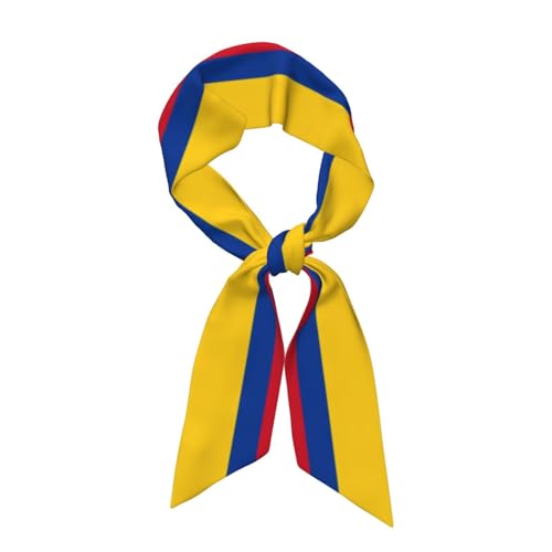 Colombia Colombians Flag Head Scarf Women'S Fashion Neck Satin Scarfs Lightweight Scarves For Bag Hair Gift Silky Long Thin Headscarf