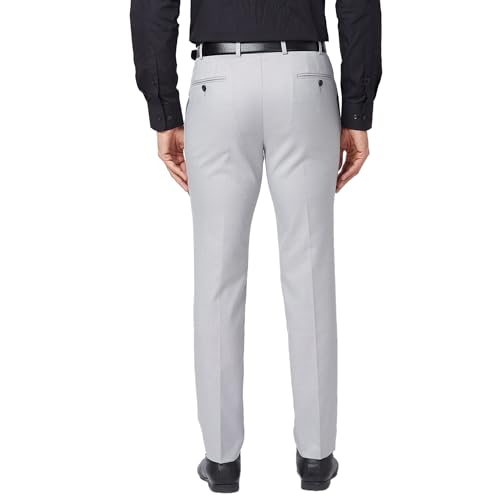 Image of Park Avenue Men's Neo Fit Structure Pattern Polyester Blend Flat Front Formal Regular Fit Trouser