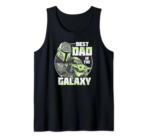 Camiseta Star Wars de tirantes para hombre de Mandalorian y Grogu negra