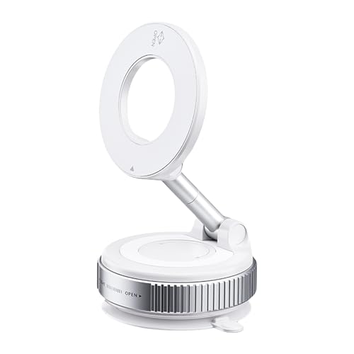 FGDTREE Soporte para teléfono con rotación de 360 grados, potentes imanes para montaje en coche, agarre fuerte, accesorio de succión al vacío