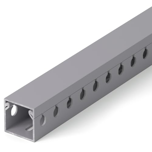 Image of 1.2 inchH x 1.2 inchW Cable Raceway, 12ft Under Desk Wire Management Channel, Grey