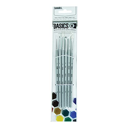Catálogo de Sets de pinceles y brochas para comprar online. 47 Liquitex Basics – Pincel de Pintura, Paquete de 6, Plateado, Paquete 6, 1