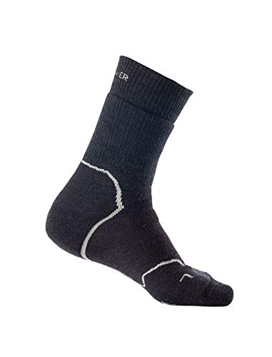 Icebreaker Merino Men's Hike+ Heavy Cushion Merino Wool Crew Socks, Jet/Twister/Black, Large