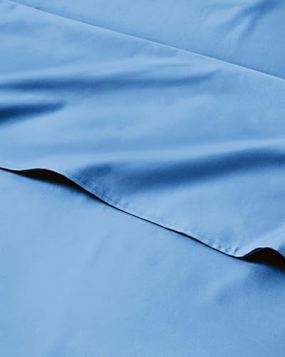Image of Kids Queen Size Bed Sheet Set - 4 Piece Kids Loft Bed Sheets - Solid Blue Themed Bedding - Soft, Cute and Cozy - Breathable and Machine Washable - Bedding for Boys, Girls, Teens & Toddlers - Oeko-Tex