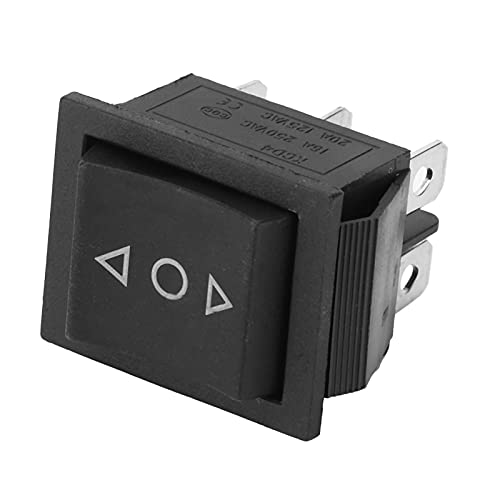 Bamjour Interruptor Basculante Momentáneo, 6 Pines, 3 Posiciones Dpdt, Interruptor de Palanca de Polaridad Inversa, Dpdt, de Encendido de Reinicio Automático, de 3 Posiciones, Universal para