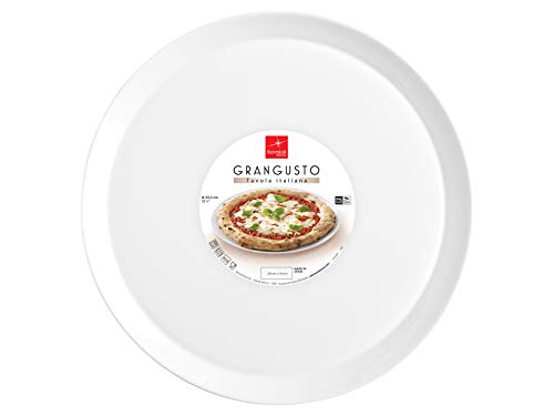 Bormioli Rocco 767129 Grangusto - Plato para pizza, ovalado, blanco, 33,5 cm, cristal