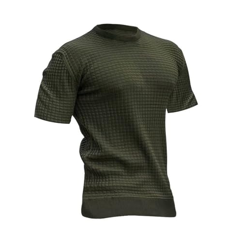 Mens Short Sleeve Knit Shirts, Lightweight Texture T Shirt, Long Plaid Jacquard Sweatshirt, Casual Hipster Pullover2