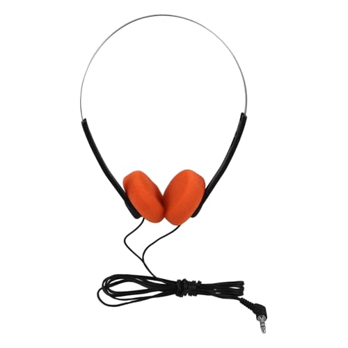 Gatuida Casque Audio Rétro Compact Arceau Réglable et Micro, Design Classique Orange Adapté au Travail et Sport