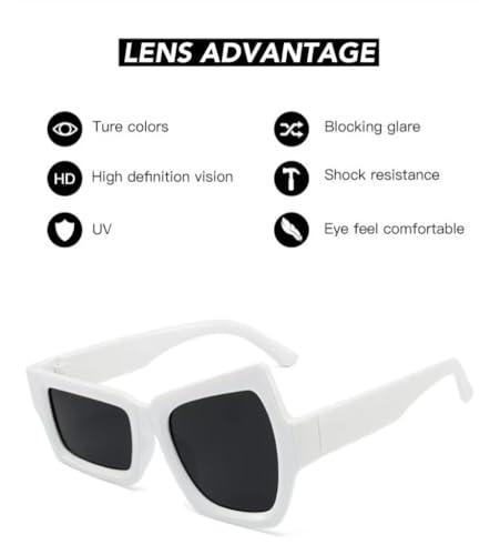 Fashion Sunglasses,Irregular Frame,White,Cool Design,Unisex Sun Glasses4