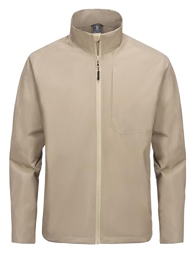 Little Donkey Andy Men's Waterproof Fleece Lined Jacket, Warm Windproof Golf Windbreaker With Pockets