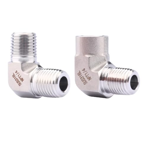 Codo 1/4" NPT macho acero inoxidable 316L para conector de tubería 4