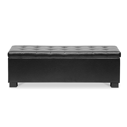 Baxton Studio Roanoke Ottoman, Black #TOP4