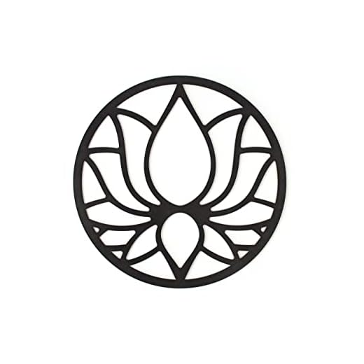 CONTRAXT Cuadros Flor de Loto decoracion pared. Cuadros de mandalas decorativos de madera tallada calada para la pared Regalos Esoterismo amuletos meditacion yoga (Flor de Loto, Negro)