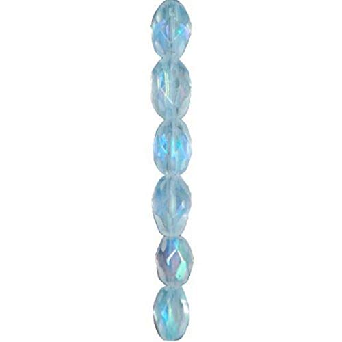 Expo International 9mm x 6mm Oval Faceted Glass Pack of 30 | Crystal Aurora Borealis Jewelery Beads