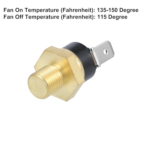 X Autohaux A22092100UX0305 Universal Automotive Radiator Engine Cooling Fan Temperature Thermo Sensor Switch 1/8'' Npt 135-150 Degrees thumb #3