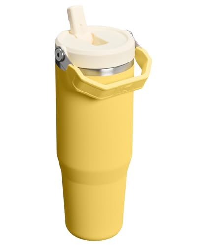 Image of STANLEY IceFlow 2.0 Flip Straw Tumbler with Handle 30 oz | Twist On Lid and Flip Up Straw | Leakproof Water Bottle | Insulated Stainless Steel | BPA-Free | Daffodil