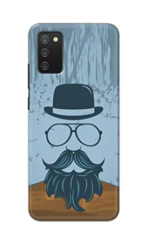Image of PRINTFIDAA Mustache Beard and Hairstyle Hipster in Glasses Printed Designer Hard Case for Samsung Galaxy M02s / Samsung A02s / Samsung F02s / Samsung A03s Back Cover -(e) RPM1002