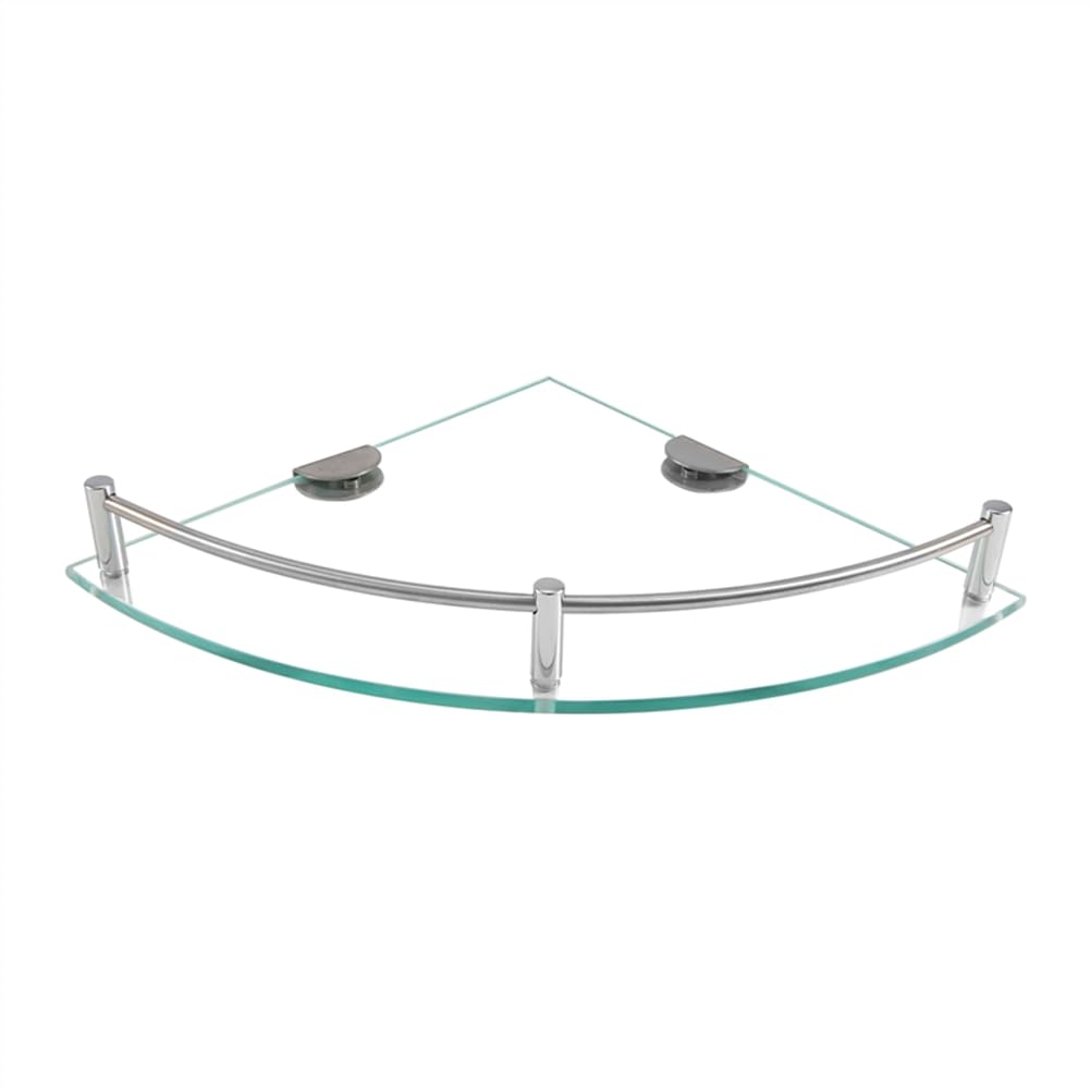 CTRLZS Bathroom Shelves, Bathroom Glass Corner Shelf Triangle Wall Mounted,Tempered Glass Shelf for Storing Shower Gel/Soap