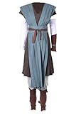Besonca Women Rey Cosplay Costume Grey Rey Costume Dress Top Pants Scarf Warrior Battle Outfits Party Halloween Suit Adult (Grey, Medium)