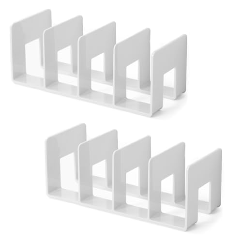 2 Pcs Purse Organizer for Closet, Acrylic Clear Purse Storage Organizers, Closet Organizers and Storage Purse Handbag Divider Holder, 4 Sections Purse Organizers Dividers in Bedroom Office (White)