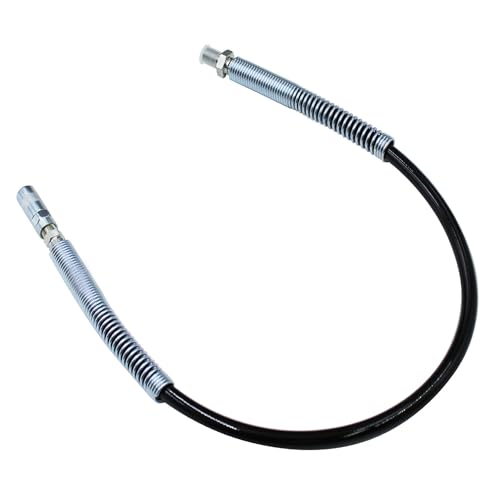 Image of Shinelan Replacement Grease Gun Hose Kit for DEWALT 20V MAX Grease Gun, 24" Flexible Hose Extension - Black, Nylon, 1/8" Bore, 7/16"-28 UNEF, 10,000 psi Max Working Pressure, 1 pc