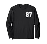 numero 87 stile sportivo in bianco maglia a manica