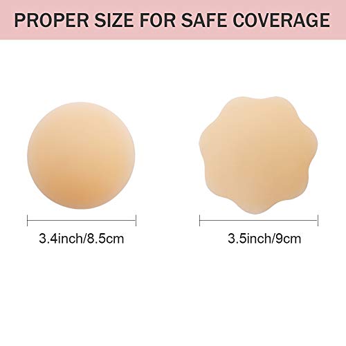 image for Adhesive Nipplecovers, Skinbelle Silicone Nipple Pads Reusable Breast 